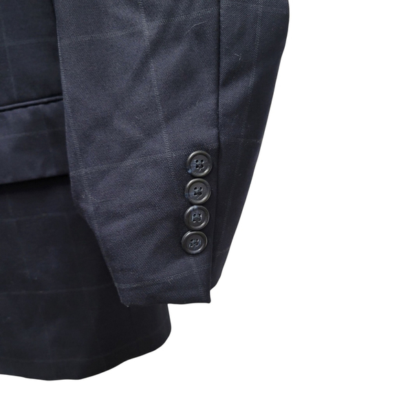 Burberry Men's Navy Plaid 2-Button Center Vent Sport Coat Jacket Size 42R - Picture 5 of 9